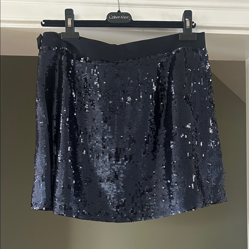 J Crew Collection Navy Sequin Mini Skirt